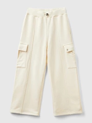 Zdjęcie produktu Benetton, Wide Fit Cargo Trousers, size 2XL, Creamy White, Kids United Colors of Benetton