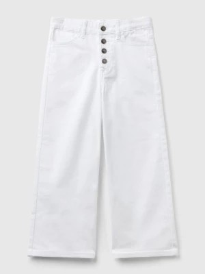 Zdjęcie produktu Benetton, Wide Fit High-waisted Trousers, size L, White, Kids United Colors of Benetton