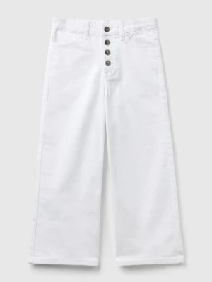 Zdjęcie produktu Benetton, Wide Fit High-waisted Trousers, size S, White, Kids United Colors of Benetton