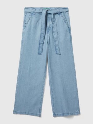 Zdjęcie produktu Benetton, Wide Fit Trousers In Chambray, size 2XL, Sky Blue, Kids United Colors of Benetton
