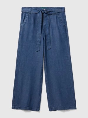 Zdjęcie produktu Benetton, Wide Fit Trousers In Chambray, size S, Blue, Kids United Colors of Benetton