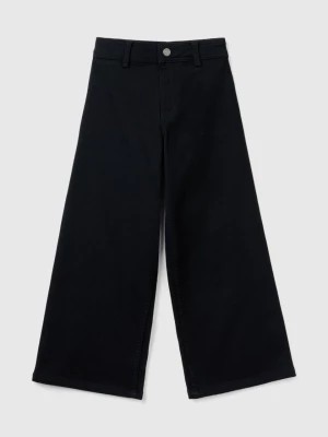 Zdjęcie produktu Benetton, Wide Trousers In Stretch Cotton, size 3XL, Black, Kids United Colors of Benetton