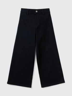 Zdjęcie produktu Benetton, Wide Trousers In Stretch Cotton, size XL, Black, Kids United Colors of Benetton