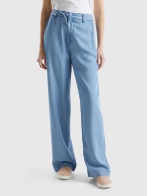 Zdjęcie produktu Benetton, Wide Trousers In Sustainable Viscose, size , Light Blue, Women United Colors of Benetton