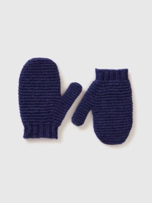 Zdjęcie produktu Benetton, Wool Blend Mittens, size 104-116, Dark Blue, Kids United Colors of Benetton