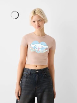 Zdjęcie produktu Bershka Cinnamoroll – Krótka Koszulka Z Krótkim Rękawem I Nadrukiem Kobieta Różowy
