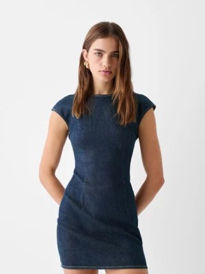 Zdjęcie produktu Bershka Jeansowa Sukienka Mini Z Krótkim Rękawem Kobieta Niebieski