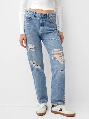 Zdjęcie produktu Bershka Jeansy Do Kostki Kobieta Wyblakły Niebieski