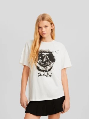 Zdjęcie produktu Bershka Koszulka Z Krótkim Rękawem I Nadrukiem Kobieta Biały