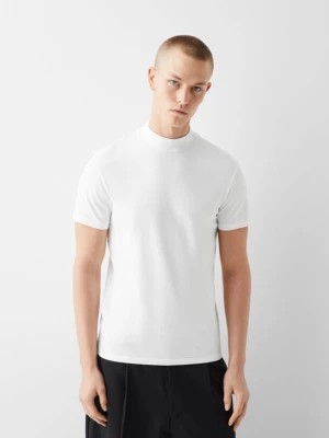 Zdjęcie produktu Bershka Koszulka Z Półgolfem I Krótkim Rękawem Mężczyzna Biały