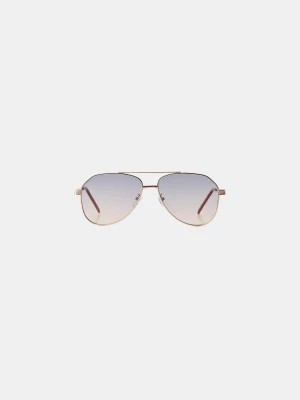 Zdjęcie produktu Bershka Metaliczne Okulary Przeciwsłoneczne Mężczyzna Niebieski