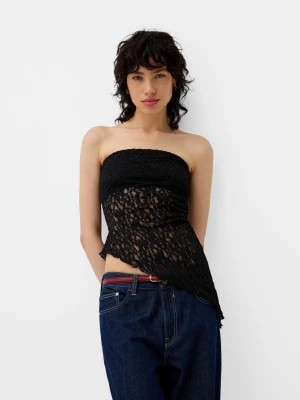 Zdjęcie produktu Bershka Rustykalny Top Bandeau Kobieta Czarny