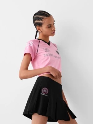 Zdjęcie produktu Bershka Spódnica Mini Z Zakładkami Inter Miami Cf Kobieta Czarny