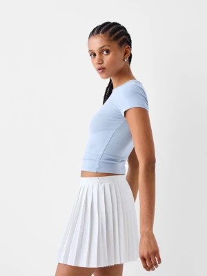 Zdjęcie produktu Bershka Spódnica Mini Z Zakładkami Kobieta Biały