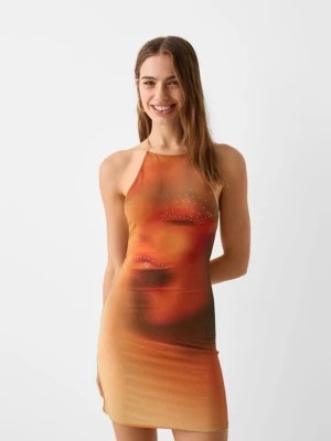 Zdjęcie produktu Bershka Sukienka Mini Na Ramiączkach Kobieta Pomarańczowy