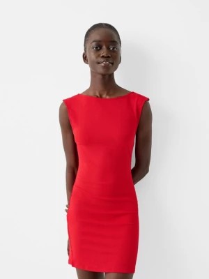 Zdjęcie produktu Bershka Sukienka Mini Z Fakturą I Odkrytymi Plecami Kobieta Czerwony