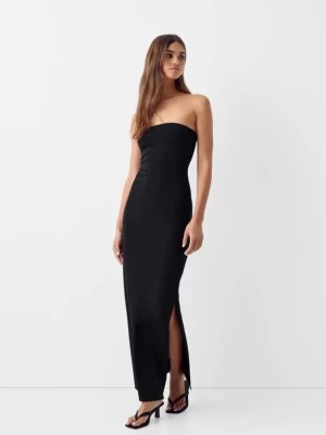 Zdjęcie produktu Bershka Sukienka Średniej Długości Z Odkrytymi Ramionami Kobieta Czarny