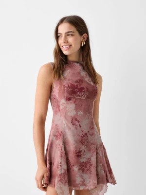 Zdjęcie produktu Bershka Szyfonowa Sukienka Mini Bez Rękawów Kobieta Różowy
