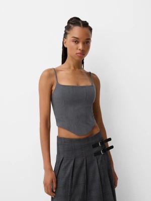 Zdjęcie produktu Bershka Top W Gorsetowym Stylu Kobieta Szary