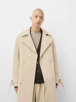 Zdjęcie produktu Bershka Trencz Oversize Mężczyzna Piaskowy