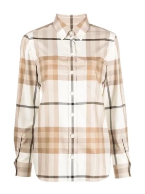 Zdjęcie produktu Beżowa i biała koszula z bawełny z wzorem `Nova-Check` Burberry