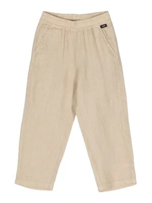 Zdjęcie produktu Beżowe lniane spodnie z prostymi nogawkami dla dzieci Aspesi