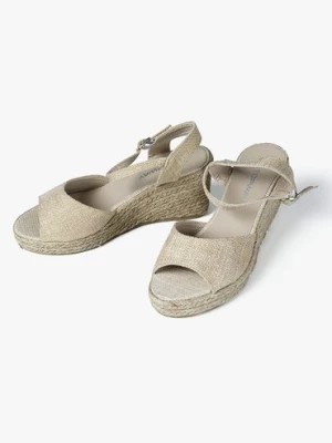 Zdjęcie produktu Beżowe sandały damskie na koturnie TOPWAY