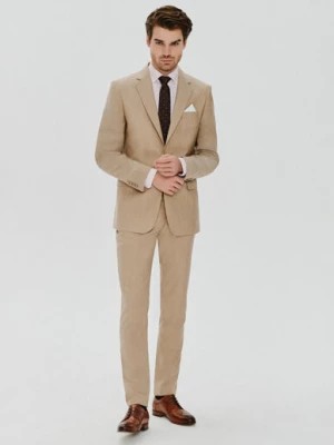 Zdjęcie produktu Beżowe wełniane spodnie męskie Pako Lorente