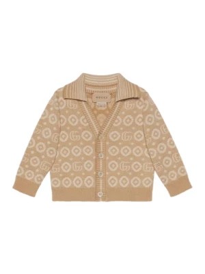 Zdjęcie produktu Beżowy Bawełniany Sweter z Geometrycznym Wzorem GG Gucci