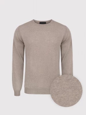 Zdjęcie produktu Beżowy sweter męski z wełny merino Pako Lorente