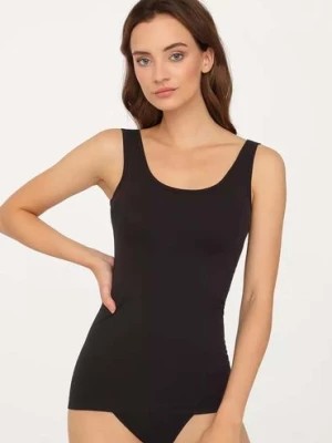 Zdjęcie produktu Bezszwowa koszulka damska z szerokimi ramiączkami czarna Gatta