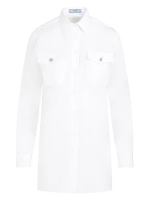 Zdjęcie produktu Biała Bawełniana Koszula Moda Damska Prada