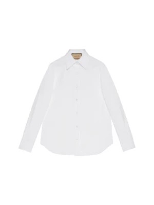 Zdjęcie produktu Biała Bawełniana Koszula Poplinowa Gucci