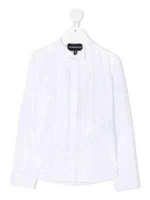 Zdjęcie produktu Biała Bawełniana Koszula z Przodu na Guziki i Długimi Rękawami Emporio Armani