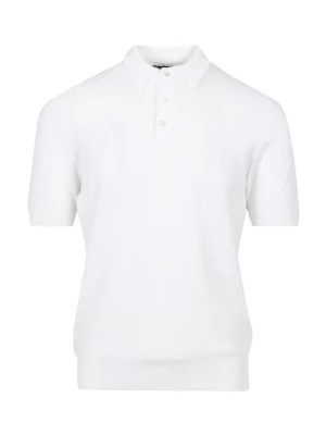 Zdjęcie produktu Biała Bawełniana Koszulka Polo z Kołnierzem Tagliatore