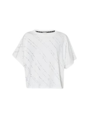 Zdjęcie produktu Biała Bawełniana Koszulka z Kamieniami Liu Jo