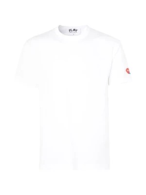 Zdjęcie produktu Biała Bawełniana Koszulka z Logo Bocznym Comme des Garçons Play
