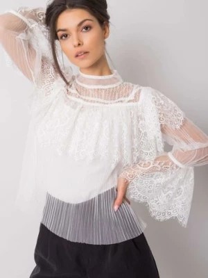 Zdjęcie produktu Biała bluzka damska z koronką OCH BELLA