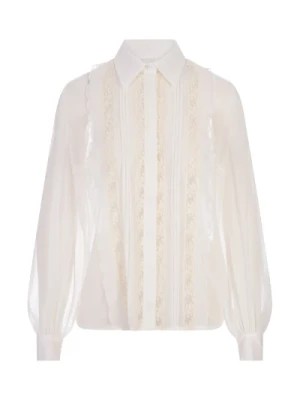 Zdjęcie produktu Biała Chiffonowa Koszula z Koronką P.a.r.o.s.h.