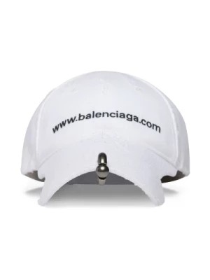 Zdjęcie produktu Biała czapka z haftowanym logo Balenciaga