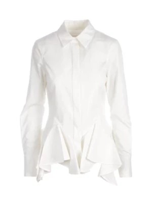 Zdjęcie produktu Biała Dopasowana Koszula z Bawełnianej Popeliny z Falbaną Givenchy
