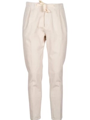 Zdjęcie produktu Biała elastyczna bawełniana spodnie z efektem aksamitu Entre amis