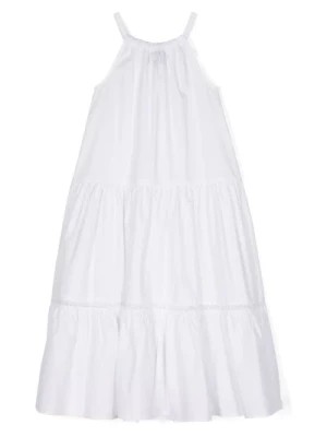 Zdjęcie produktu Biała Junior Sukienka bez Rękawów z Falbanami Ermanno Scervino
