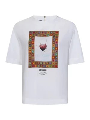 Zdjęcie produktu Biała Koszula Heart of Wool z Złotym Zamkiem Moschino