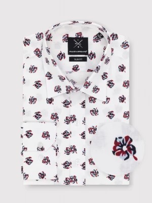 Zdjęcie produktu Biała koszula męska w wyraziste kwiaty Pako Lorente