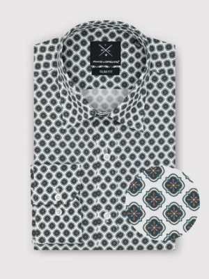 Zdjęcie produktu Biała koszula w ciemny wzór Pako Lorente
