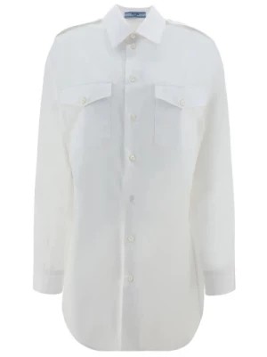 Zdjęcie produktu Biała Koszula z Długimi Rękawami Prada