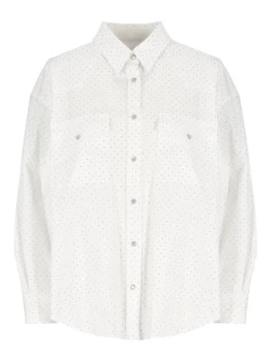 Zdjęcie produktu Biała Koszula z Kolnierzykiem i Nitami Dondup
