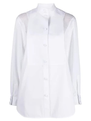 Zdjęcie produktu Biała Koszula z Koronkowym Panelem Burberry