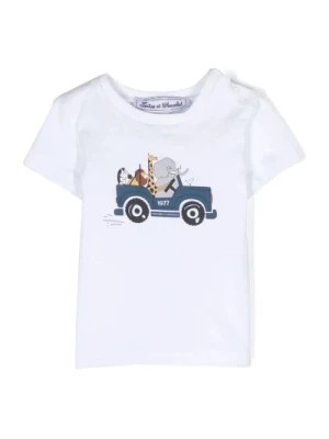 Zdjęcie produktu Biała Koszulka Dziecięca z Kontrastowym Nadrukiem Logo Tartine et Chocolat